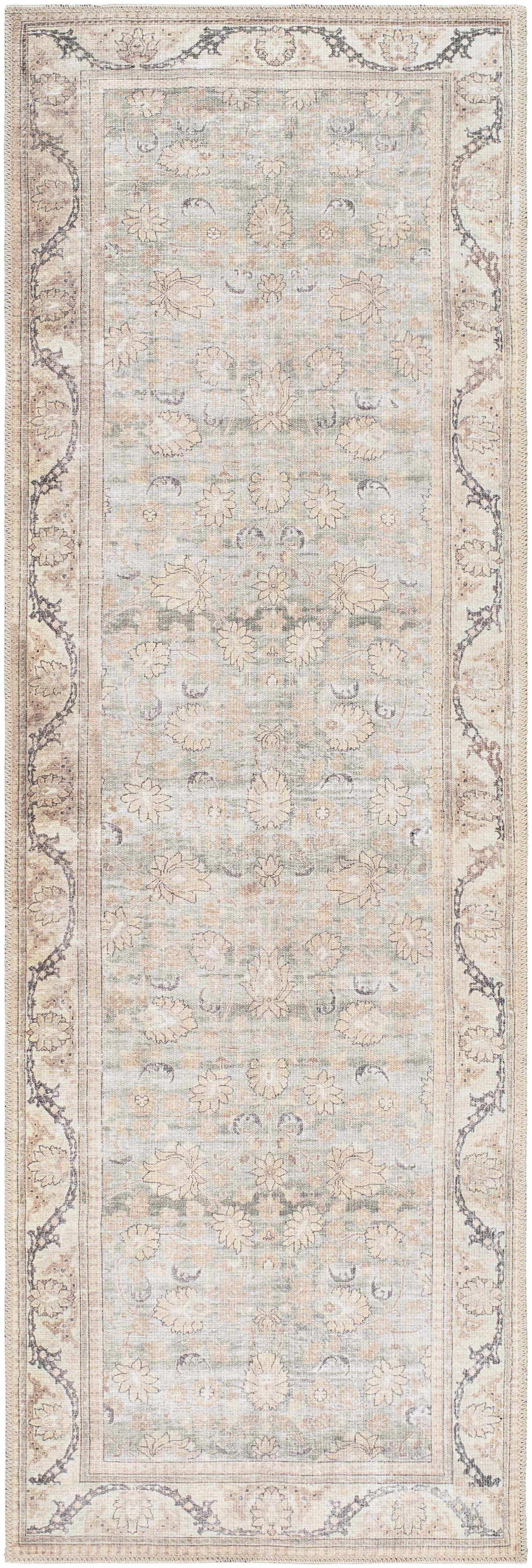Zamir Vintage Flat Pile Washable Rug by Boutique Rugs