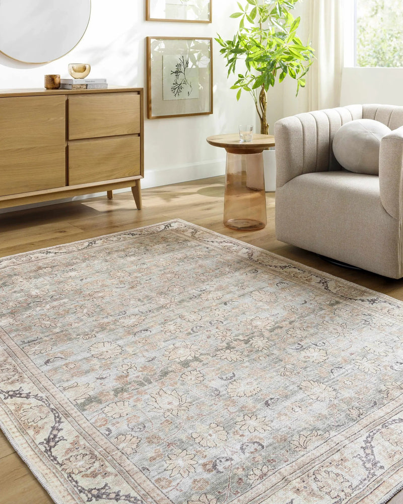 Zamir Vintage Flat Pile Washable Rug by Boutique Rugs