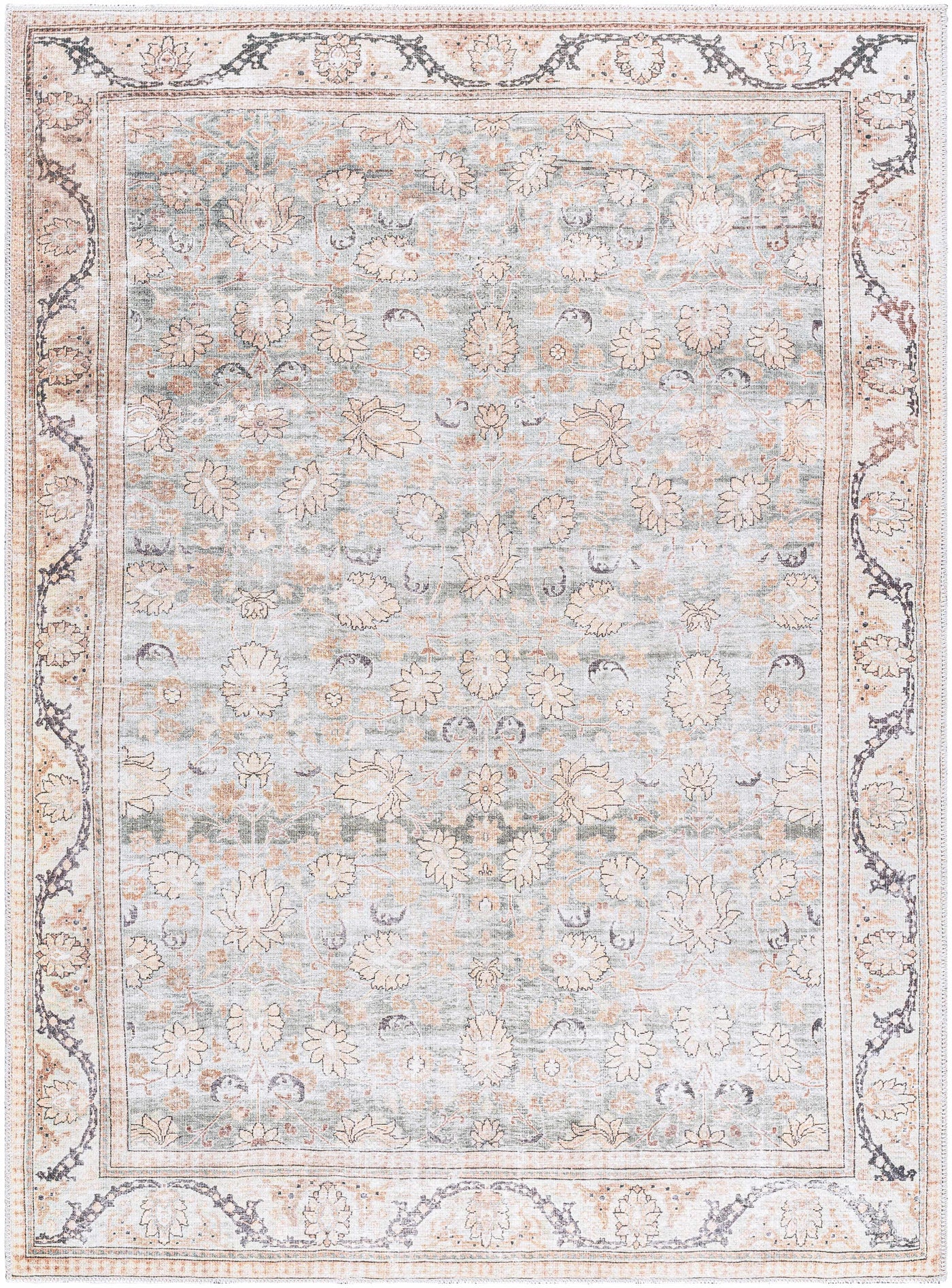 Zamir Vintage Flat Pile Washable Rug by Boutique Rugs