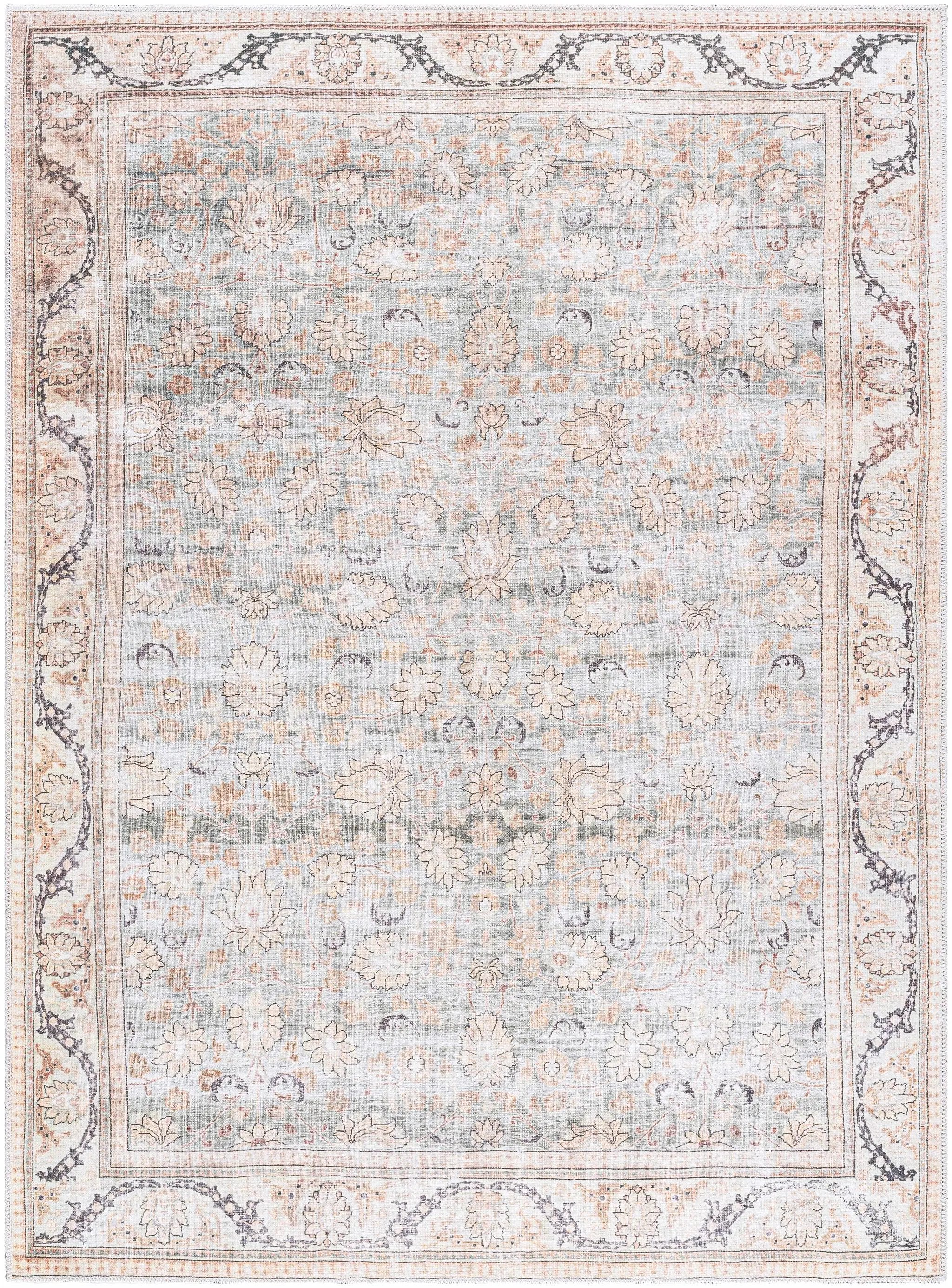 Zamir Vintage Flat Pile Washable Rug by Boutique Rugs