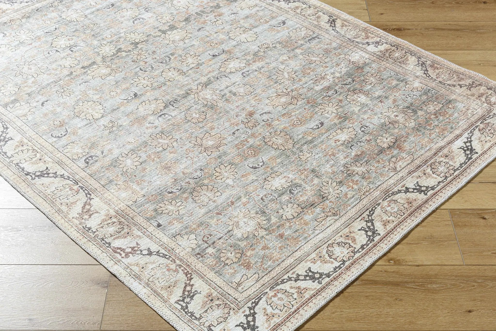 Zamir Vintage Flat Pile Washable Rug by Boutique Rugs