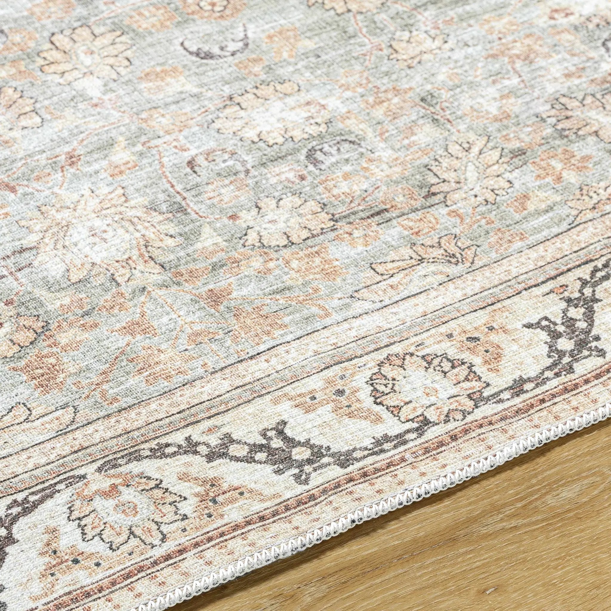 Zamir Vintage Flat Pile Washable Rug by Boutique Rugs