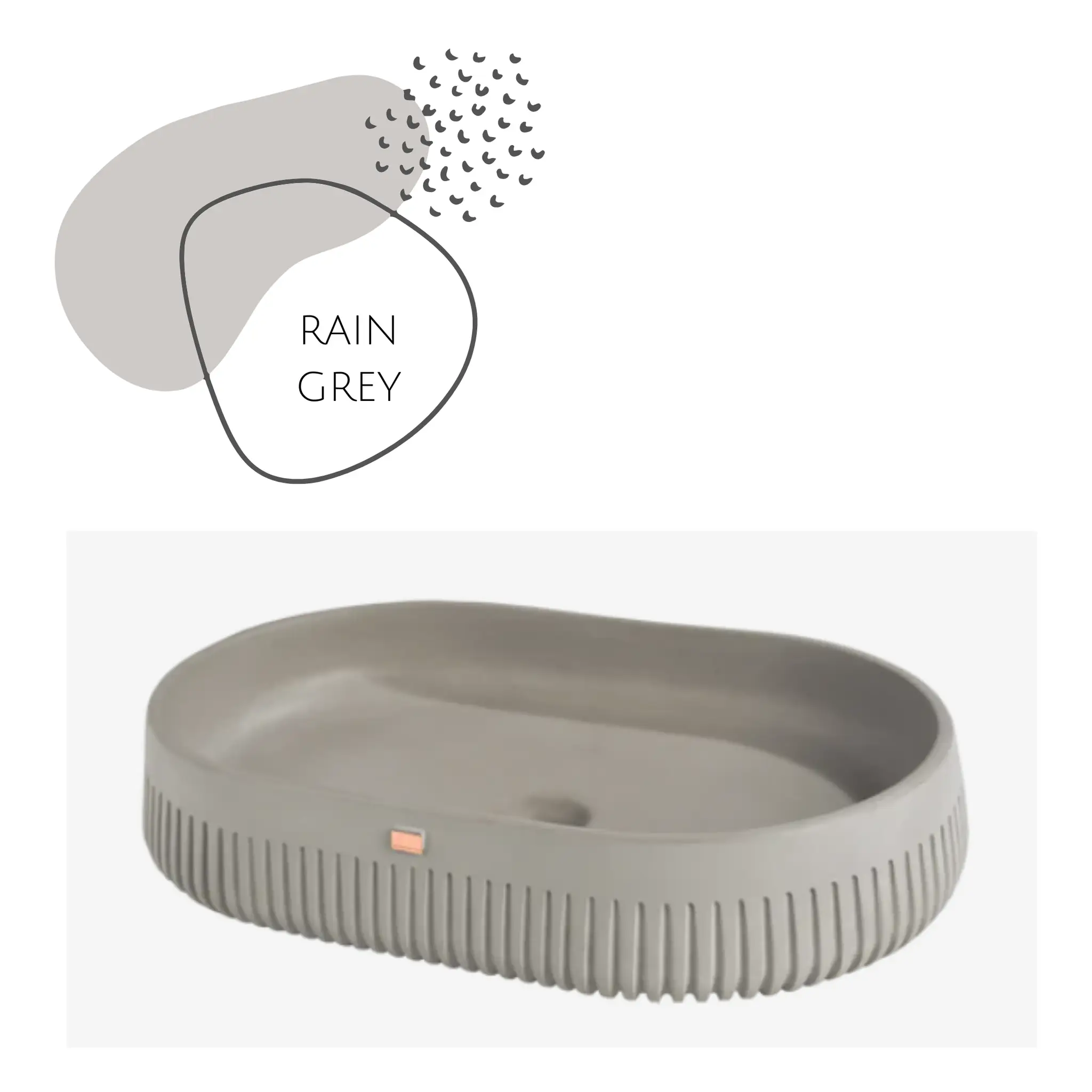 AUPAP02 22'' Concrete Rectangular Oval Vessel Sink - Bathroom by ZEEK