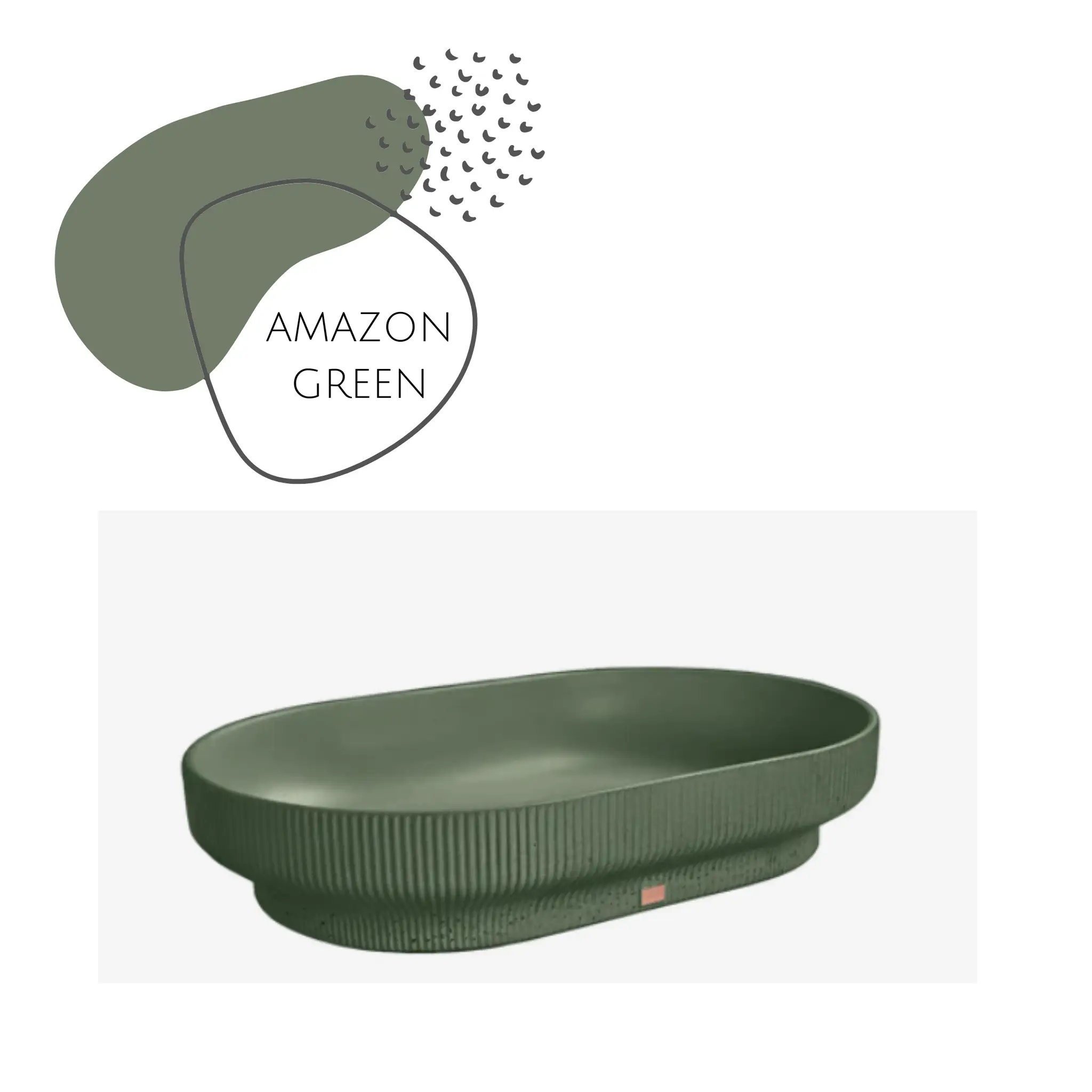 SUTOL02 22'' Concrete Rectangular Oval Vessel Sink - Bathroom by ZEEK