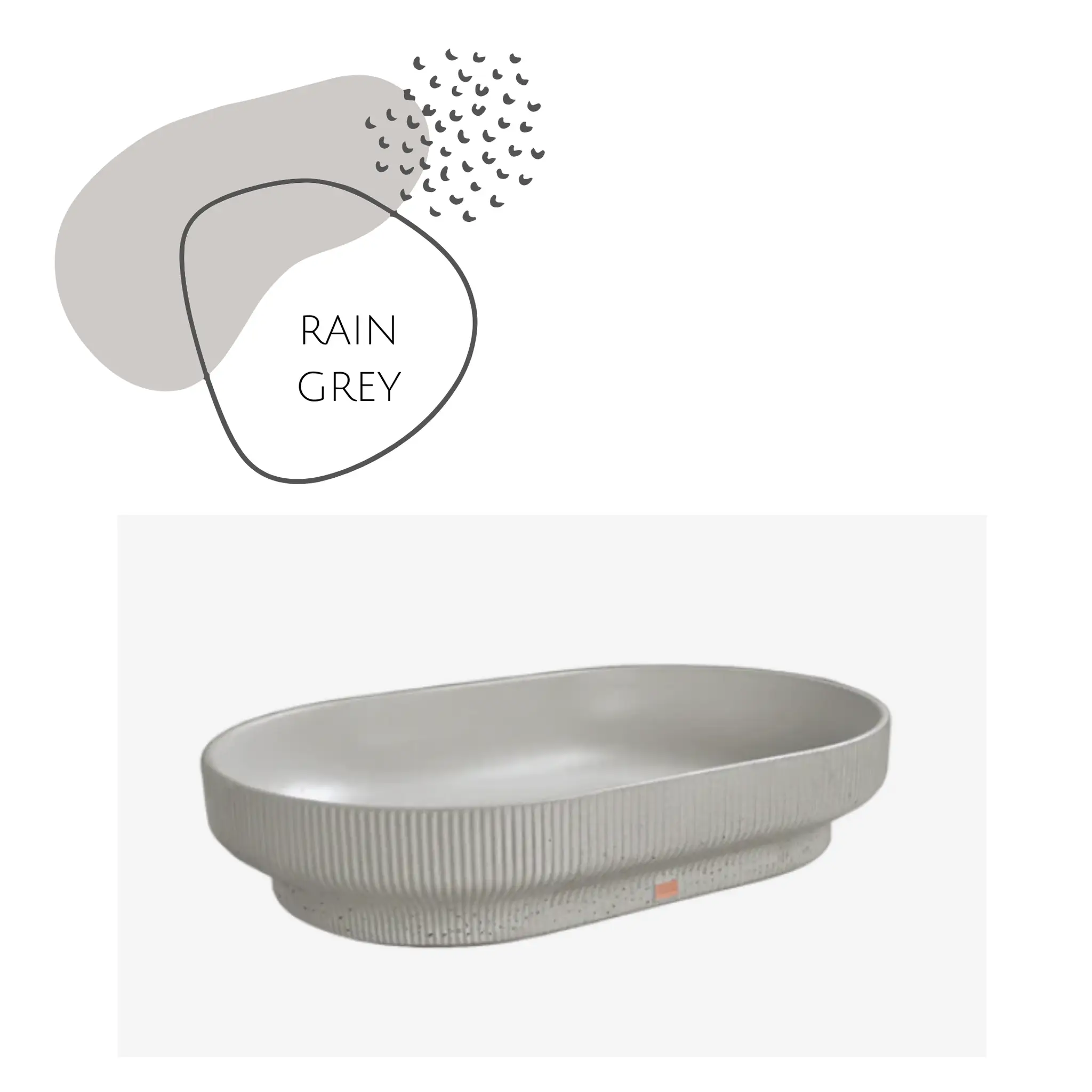SUTOL02 22'' Concrete Rectangular Oval Vessel Sink - Bathroom by ZEEK
