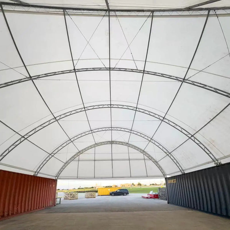 Half Panel with Frame for Container Shelter 40'x40'x15' , 22oz PVC by Chery Industrial