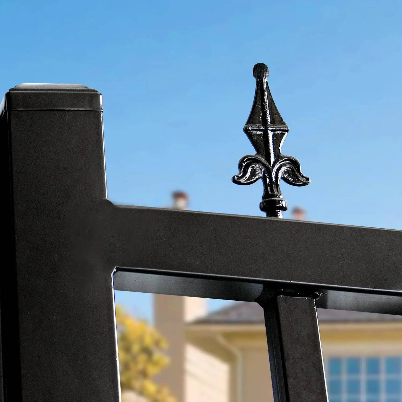 18x7 ft Steel Dual Swing Driveway Gate with Rectangular Deer Pattern by Chery Industrial