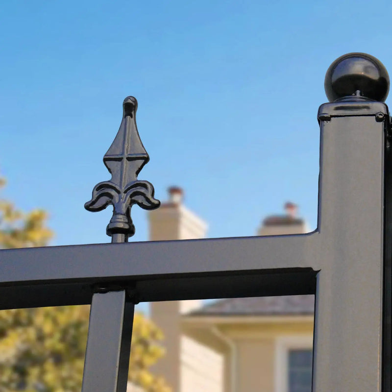 16x8 ft Steel Dual Swing Driveway Gate with Tree Pattern by Chery Industrial