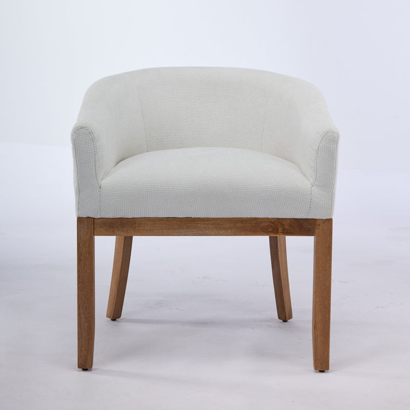 Mid Century Modern Upholstered Barrel Dining Chair with Arms