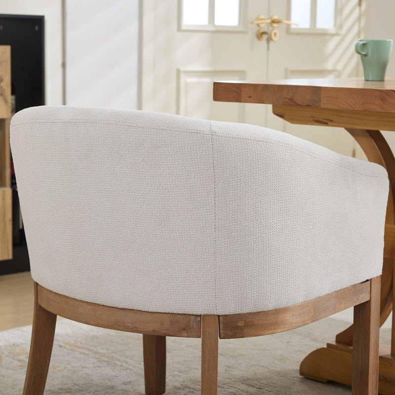 Mid Century Modern Upholstered Barrel Dining Chair with Arms, photo 10 of 24