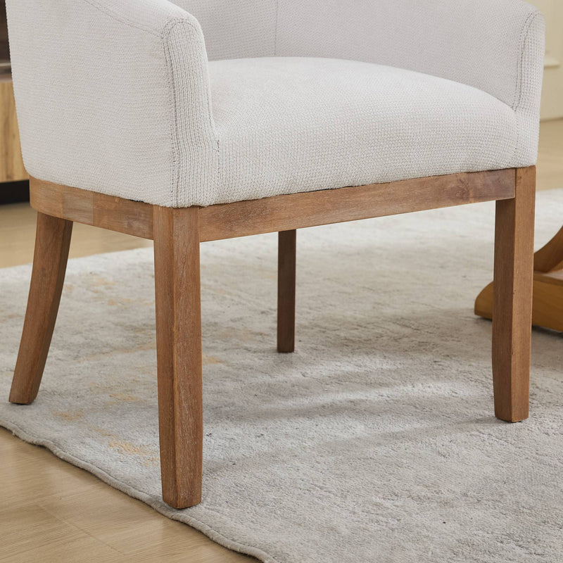 Mid Century Modern Upholstered Barrel Dining Chair with Arms, photo 12 of 24