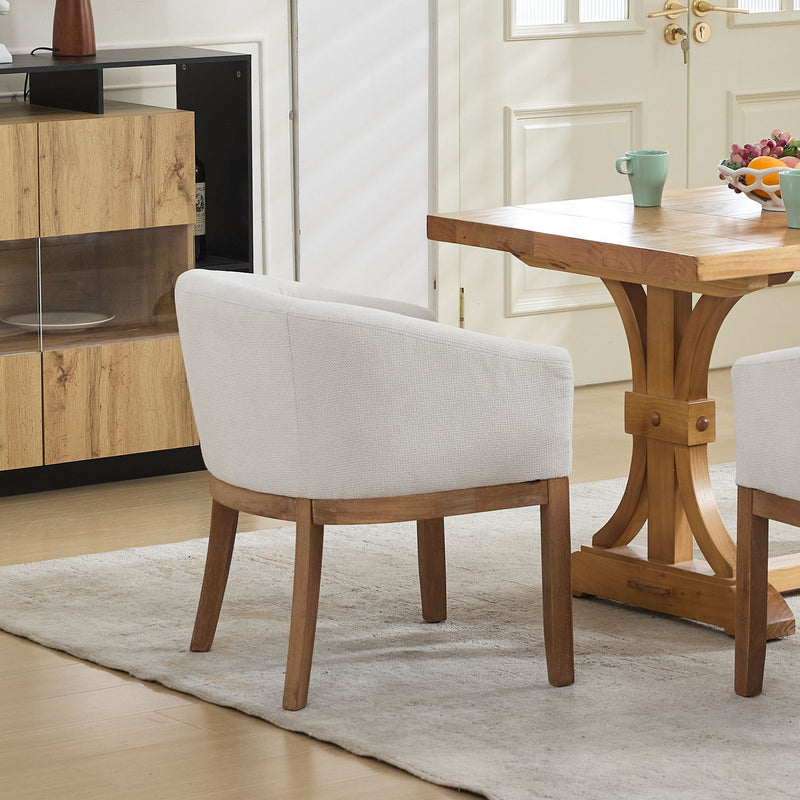 Mid Century Modern Upholstered Barrel Dining Chair with Arms, photo 14 of 24