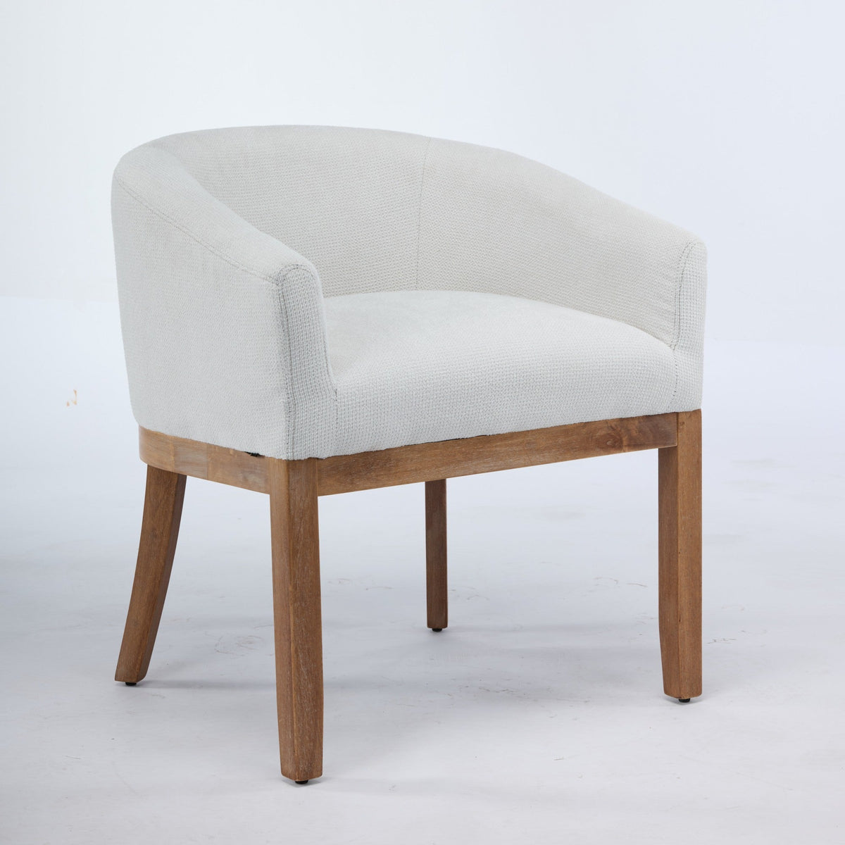 Mid Century Modern Upholstered Barrel Dining Chair with Arms, photo 3 of 24