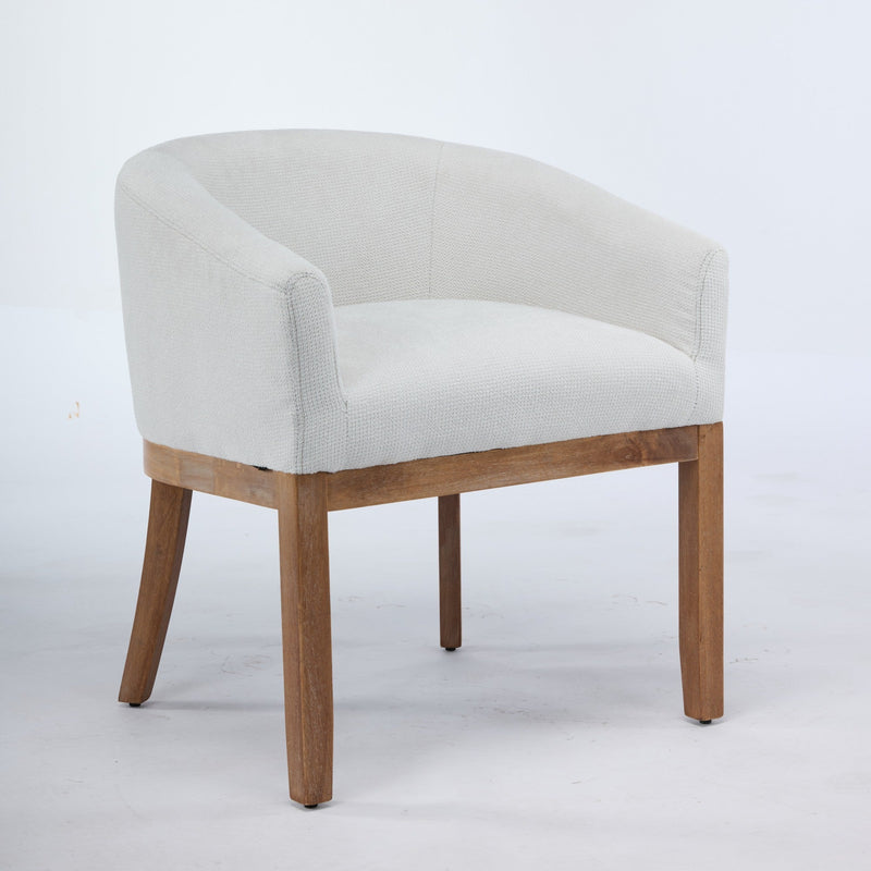 Mid Century Modern Upholstered Barrel Dining Chair with Arms, photo 3 of 24