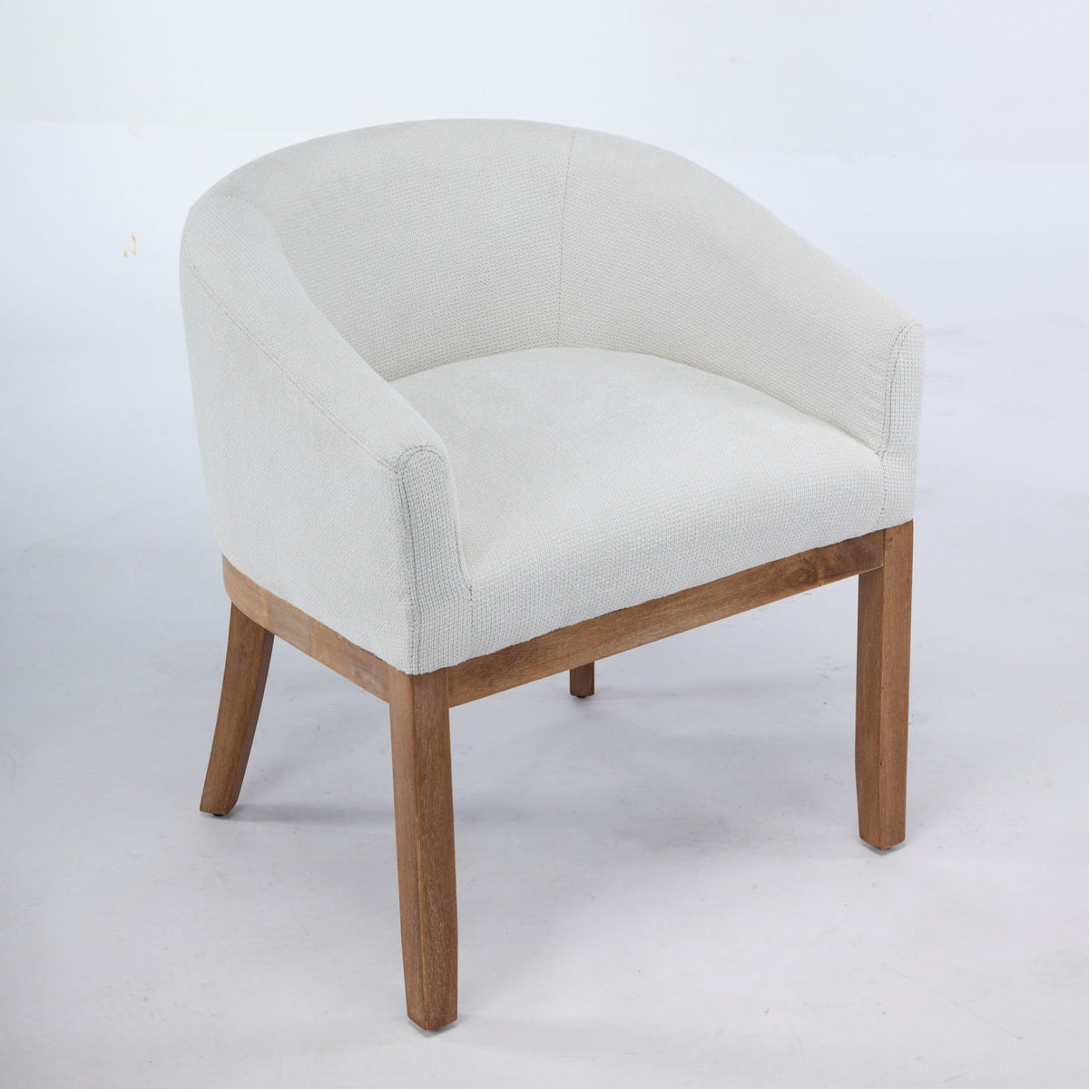 Mid Century Modern Upholstered Barrel Dining Chair with Arms, photo 4 of 24