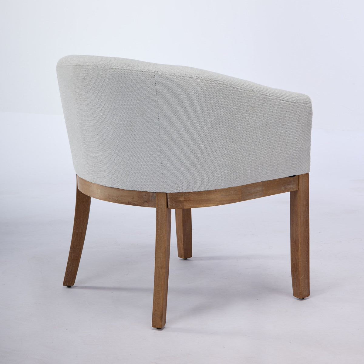 Mid Century Modern Upholstered Barrel Dining Chair with Arms, photo 6 of 24