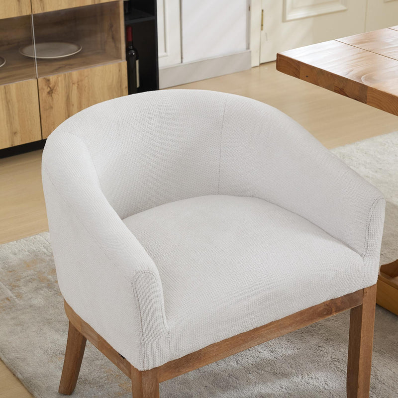 Mid Century Modern Upholstered Barrel Dining Chair with Arms, photo 9 of 24