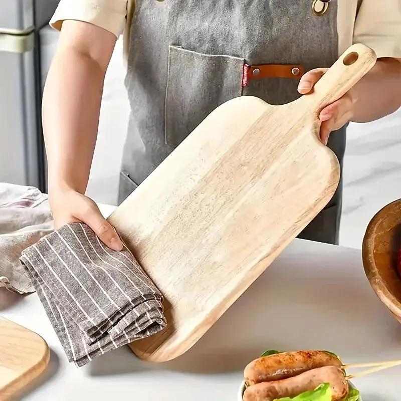 A Solid Wood Cutting Board Designed for Food Preparation, Suitable for Chopping Vegetables, Fruits, And Meats. This Kitchen Board Is Ideal for Cooking in Both Indoor And Outdoor Settings, Easy to Clean by House Of Avana