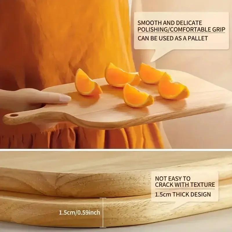 A Solid Wood Cutting Board Designed for Food Preparation, Suitable for Chopping Vegetables, Fruits, And Meats. This Kitchen Board Is Ideal for Cooking in Both Indoor And Outdoor Settings, Easy to Clean by House Of Avana