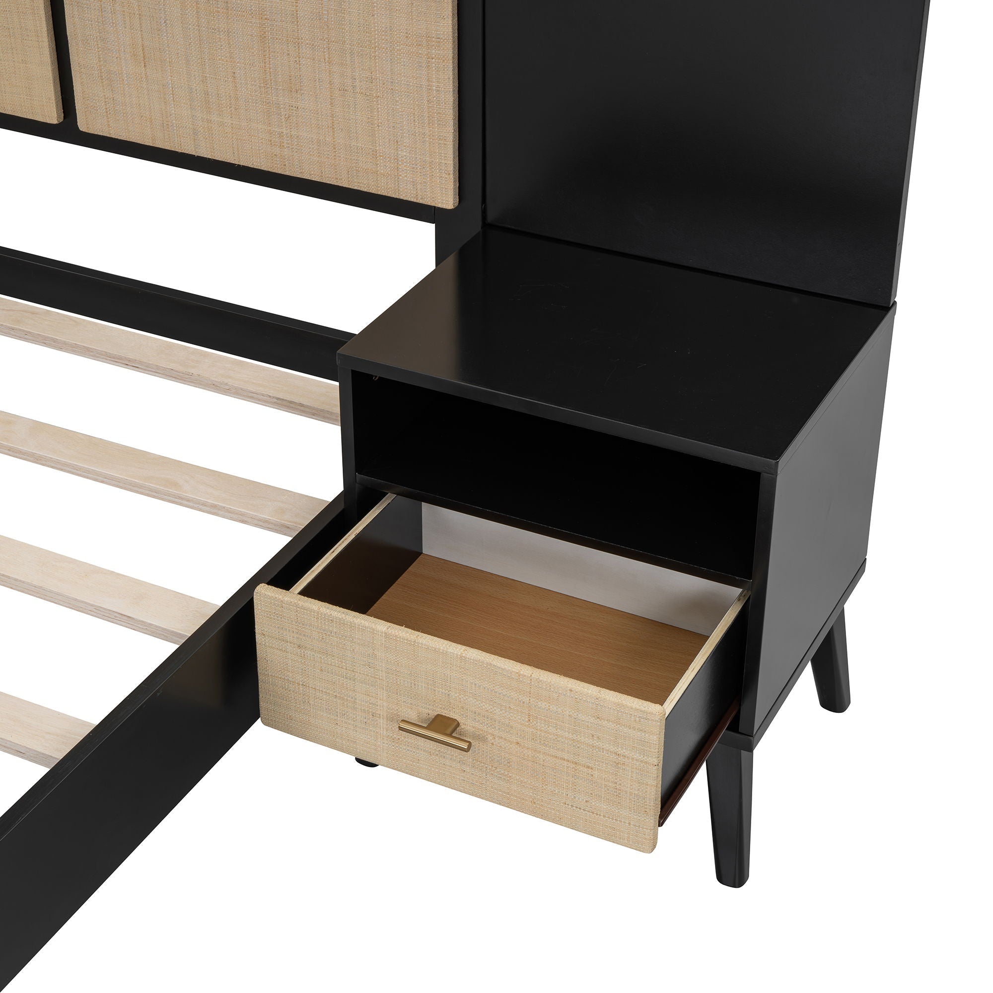 Bed Frame With 2 Nightstands Elegant Design With Lamps by HouseOfZazla