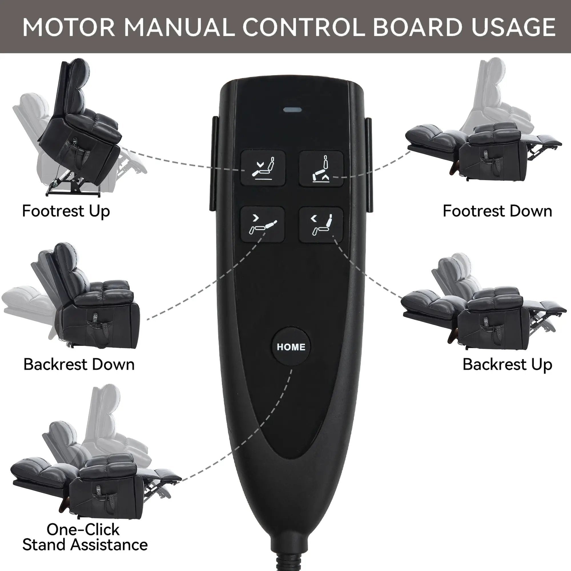 Black Leatheraire Heat Massage Recliner by HouseOfZazla