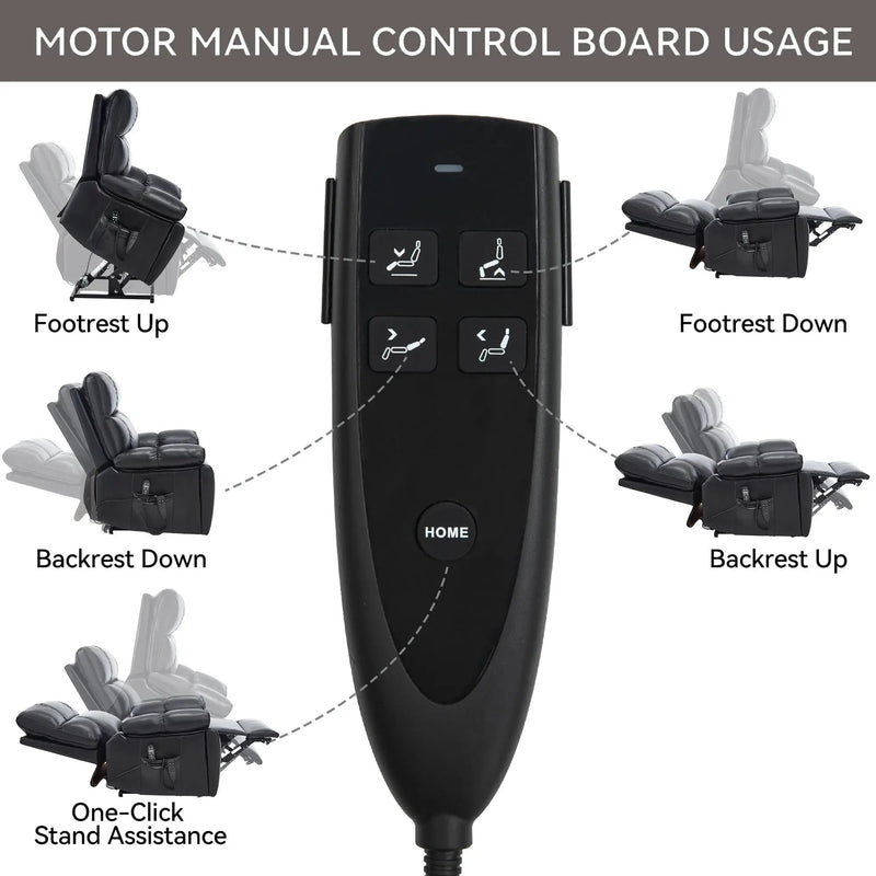 Black Leatheraire Heat Massage Recliner by HouseOfZazla
