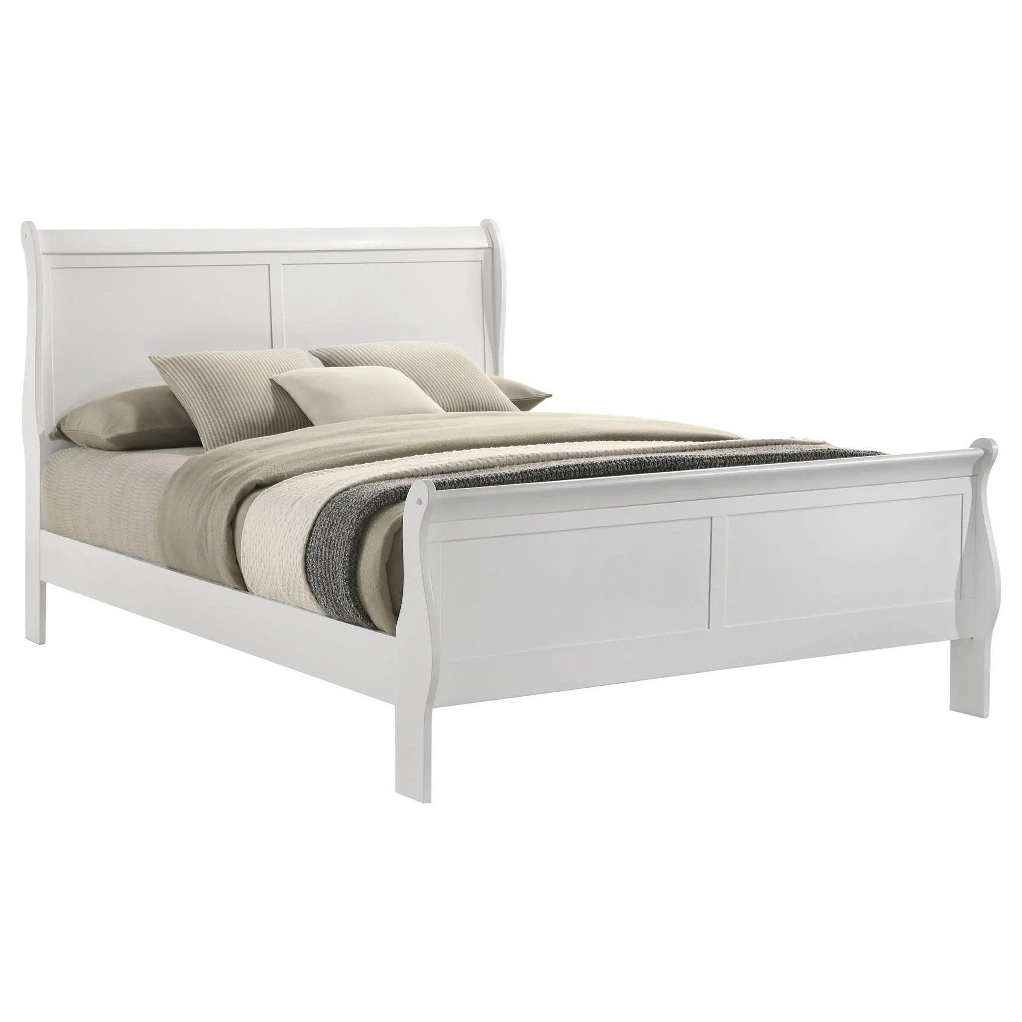 Louis Philippe 47-inch Queen Sleigh Panel Bed White by Unique Piece Furniture