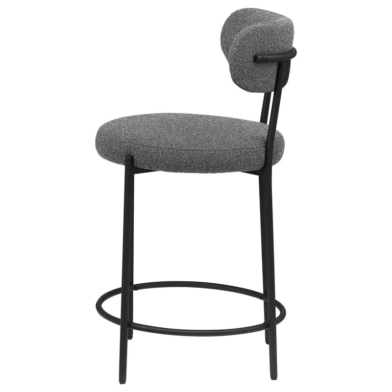 Viola Boucle Upholstered Counter Chair Grey (Set of 2) by Unique Piece Furniture