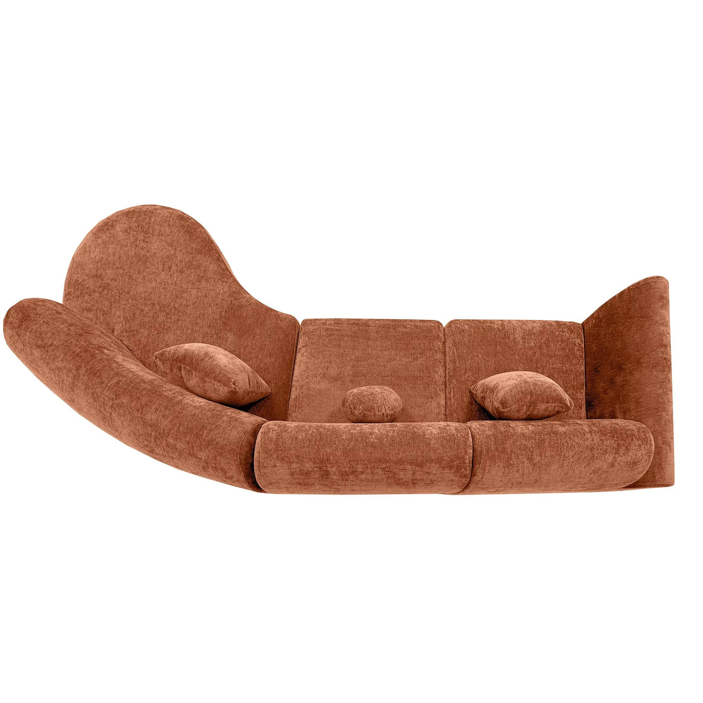 140" Modern Curved Sectional Sofa with Chaise Lounge by HouseOfZazla