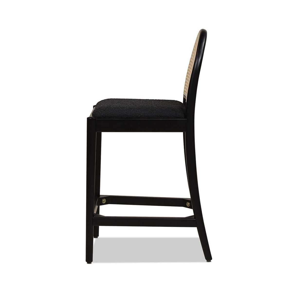 Curved Back Cane Counter Stools with Cane Webbing - Black or White (Set of 2), photo 18 of 29