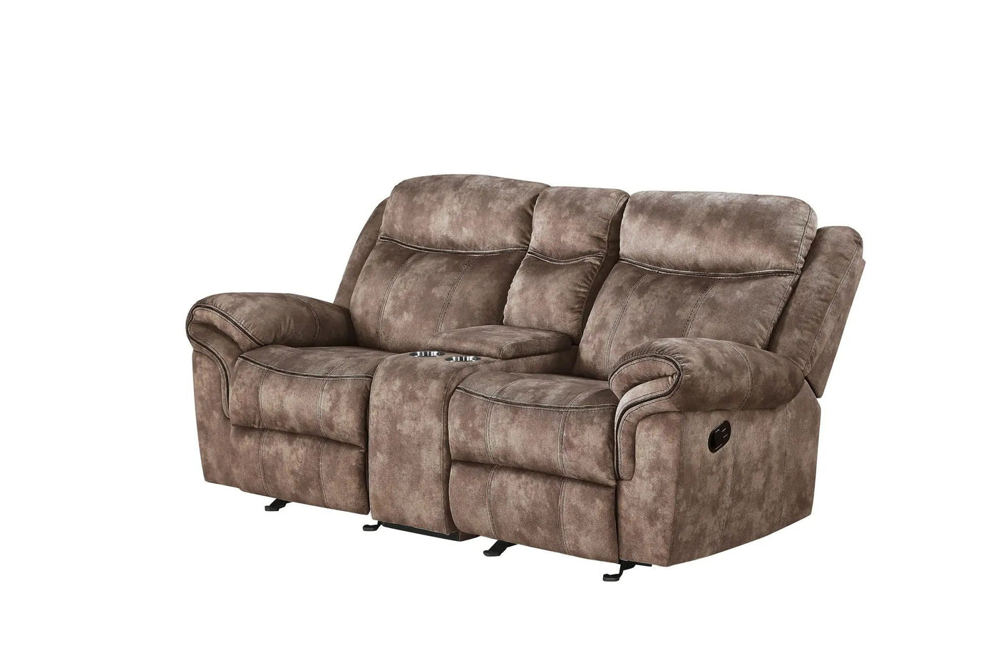 Zubaida - Two Tone Recliner Loveseat With USB Port Console by Unique Piece Furniture