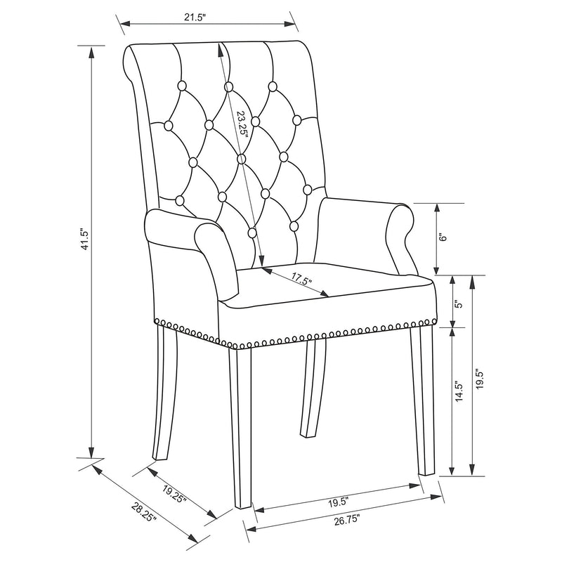 Tufted Arm Chair With Nailhead Trim by HouseOfZazla