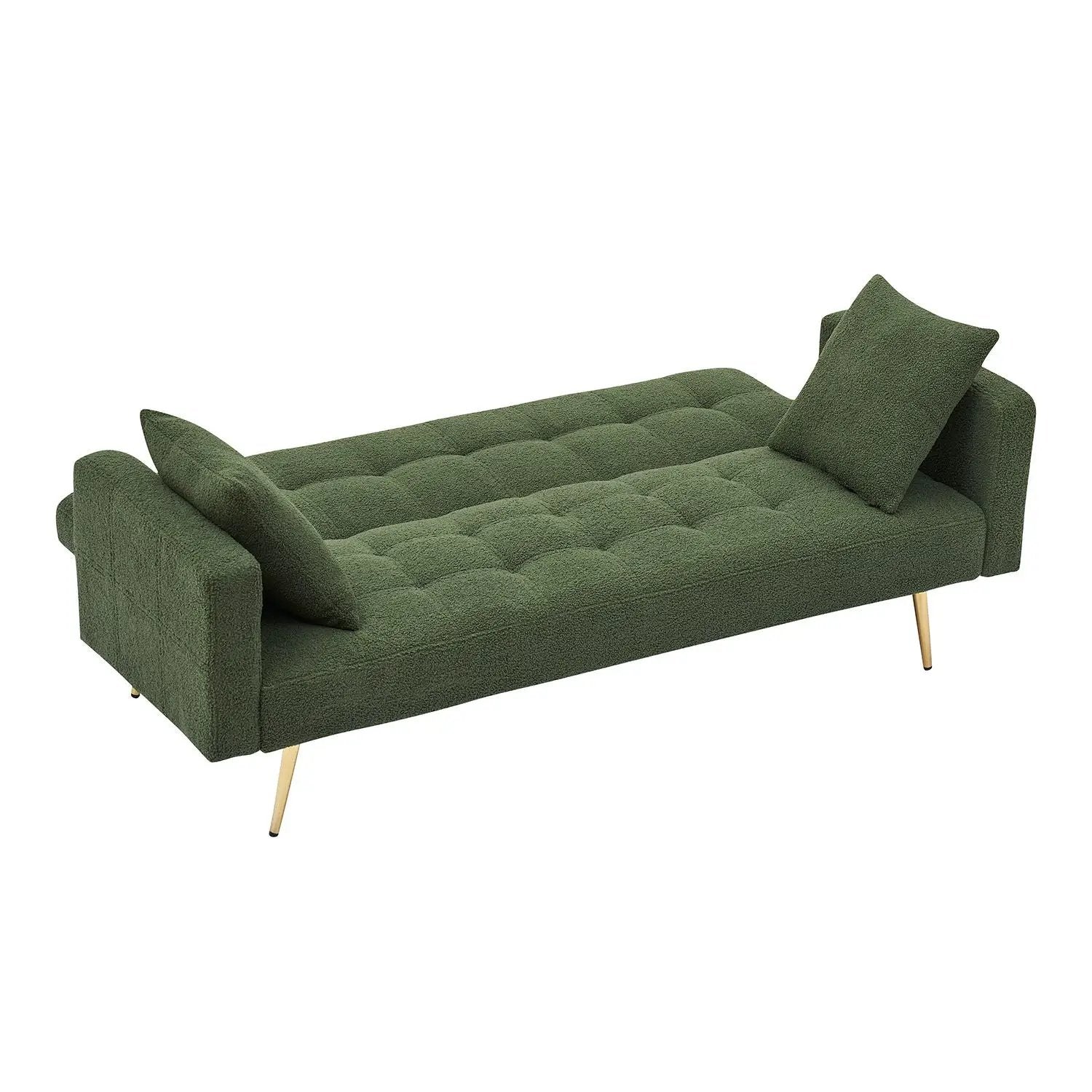 Teddy Fleece Sofa Bed With Luxurious Throw Pillows by Unique Piece Furniture