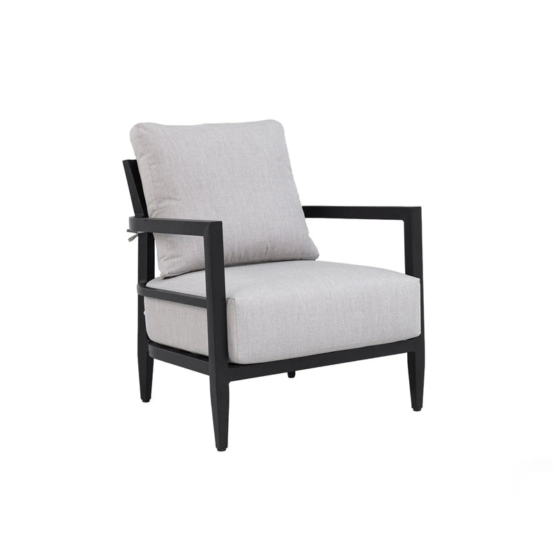 Outdoor Lounge Chair With Ember Frame, Sunbrella Cast Cushion, Weather Resistant - Ember Black by HouseOfZazla