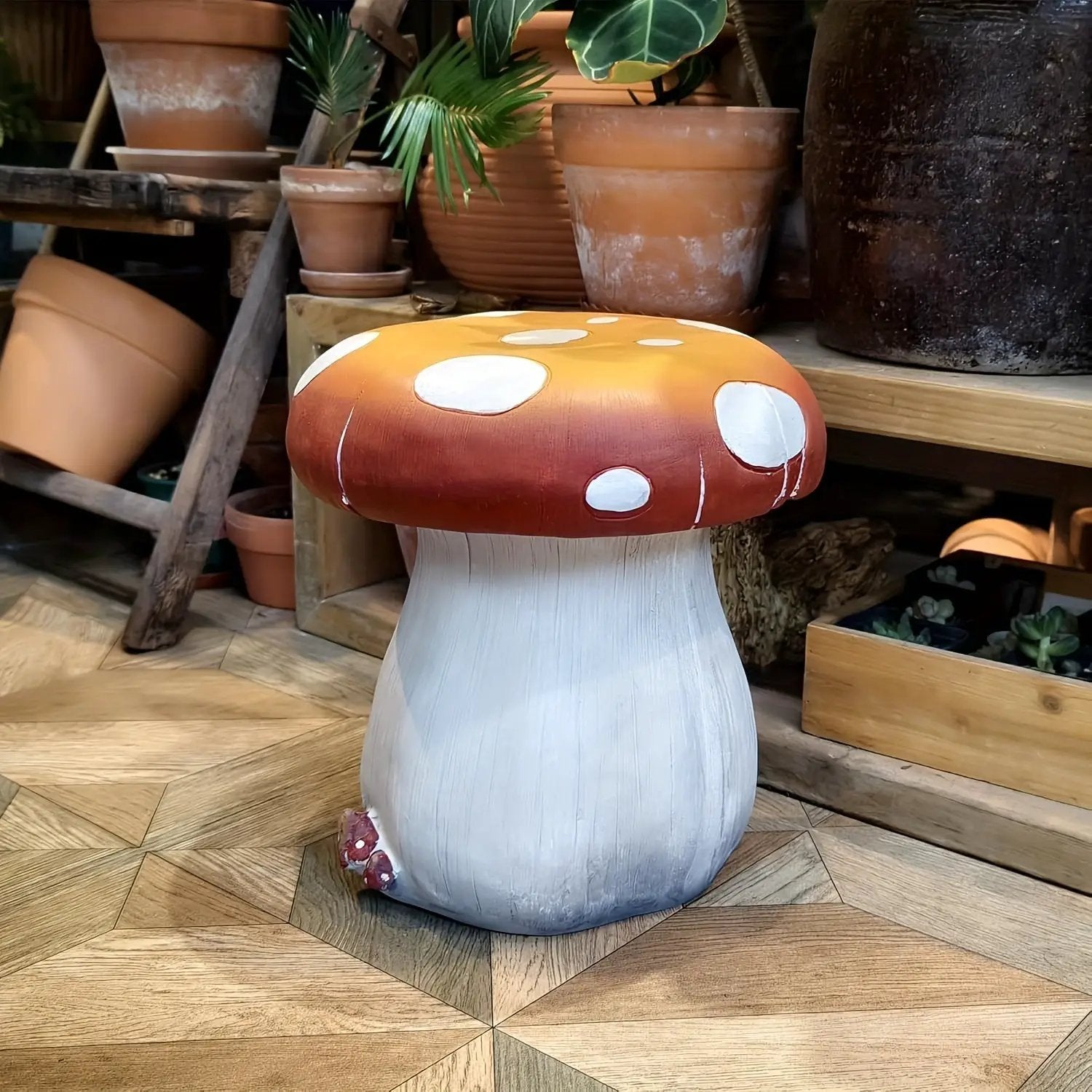 13.4' Oversized Mushroom Statue Stool by HouseOfZazla