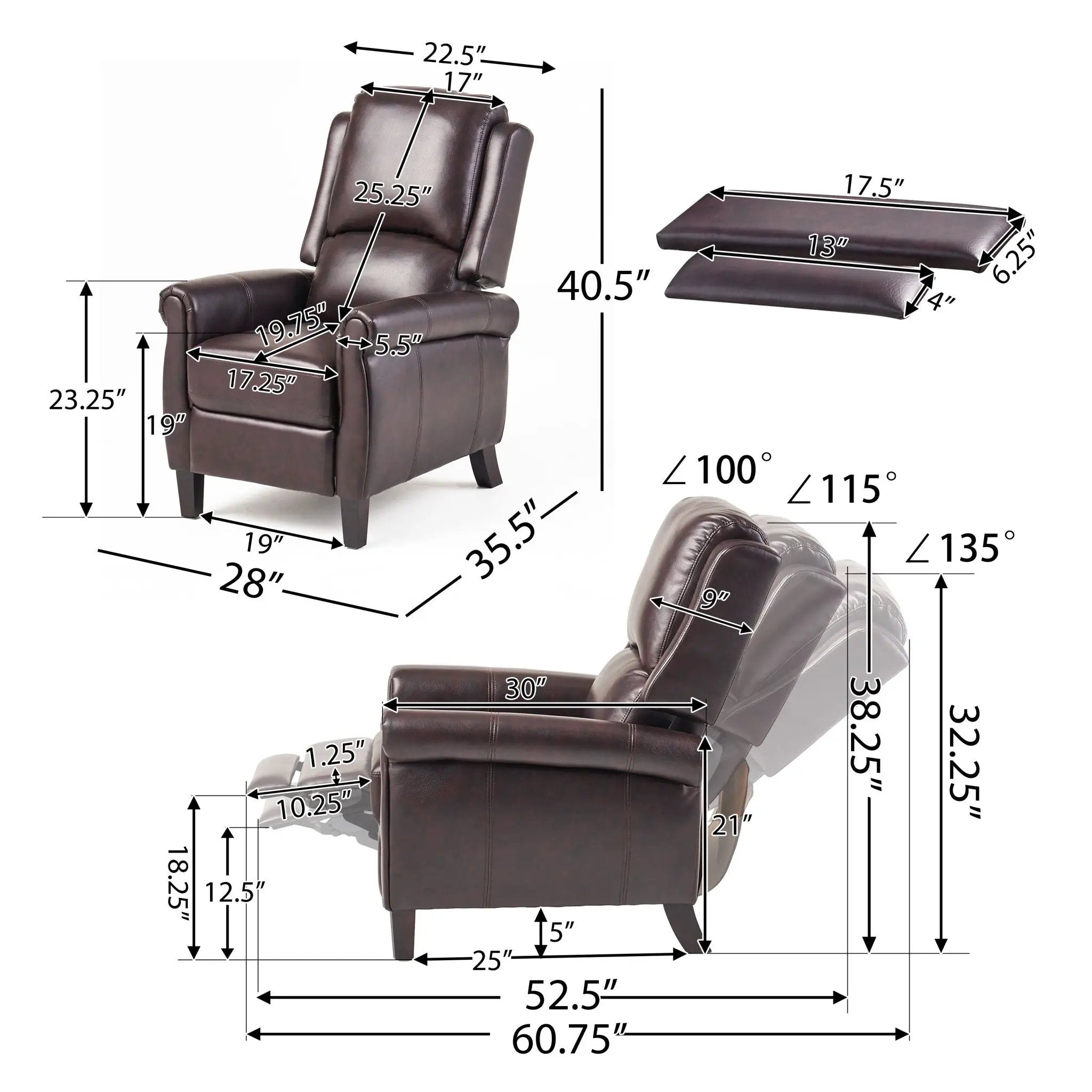 Memphis - Standard Recliner Club Chair - Burgundy by Unique Piece Furniture