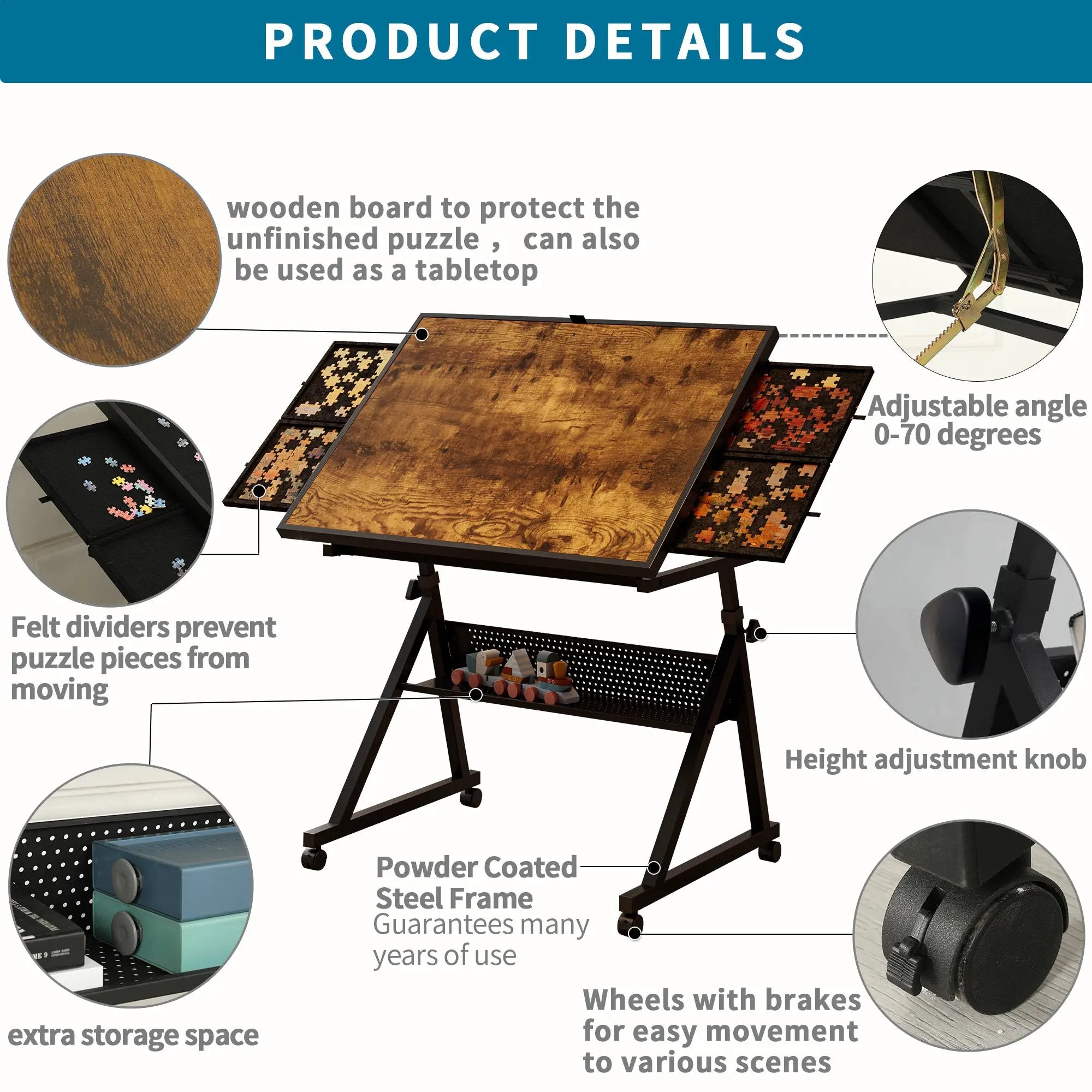 1500 Pieces Jigsaw Puzzle Table Board for Adults by HouseOfZazla