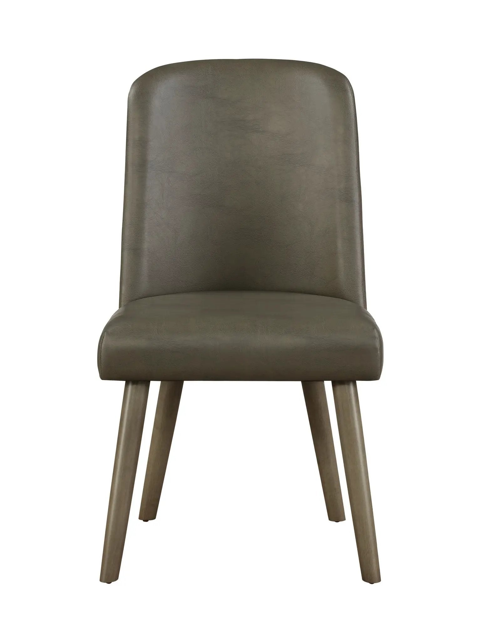 Waylon - Synthetic Leather Side Chair (Set of 2) - Gray / Oak by Unique Piece Furniture