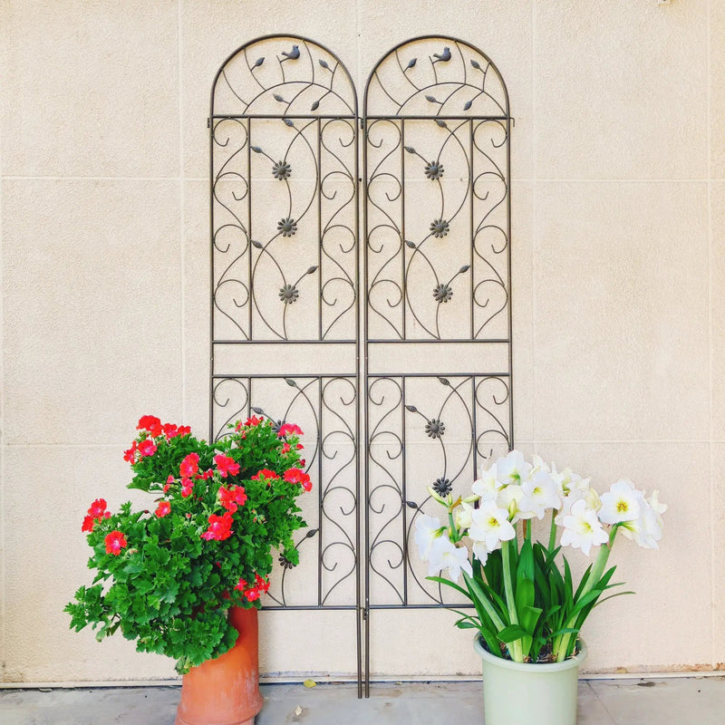 2 Pack Metal Garden Trellis 86.7" x 19.7" by HouseOfZazla