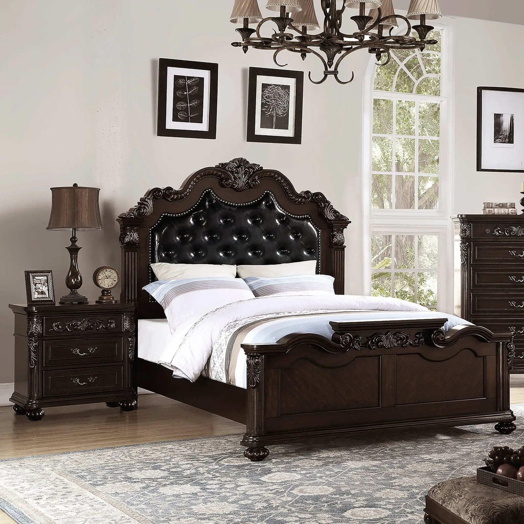 3 Piece Bedroom Set With Tufted Headboard And 2 Nightstands by HouseOfZazla
