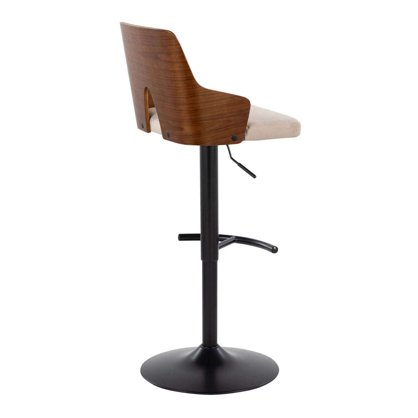 Ariana - Mid Century Modern Adjustable Barstool Stool With Swivel With Rounded T Footrest (Set of 2) by HouseOfZazla