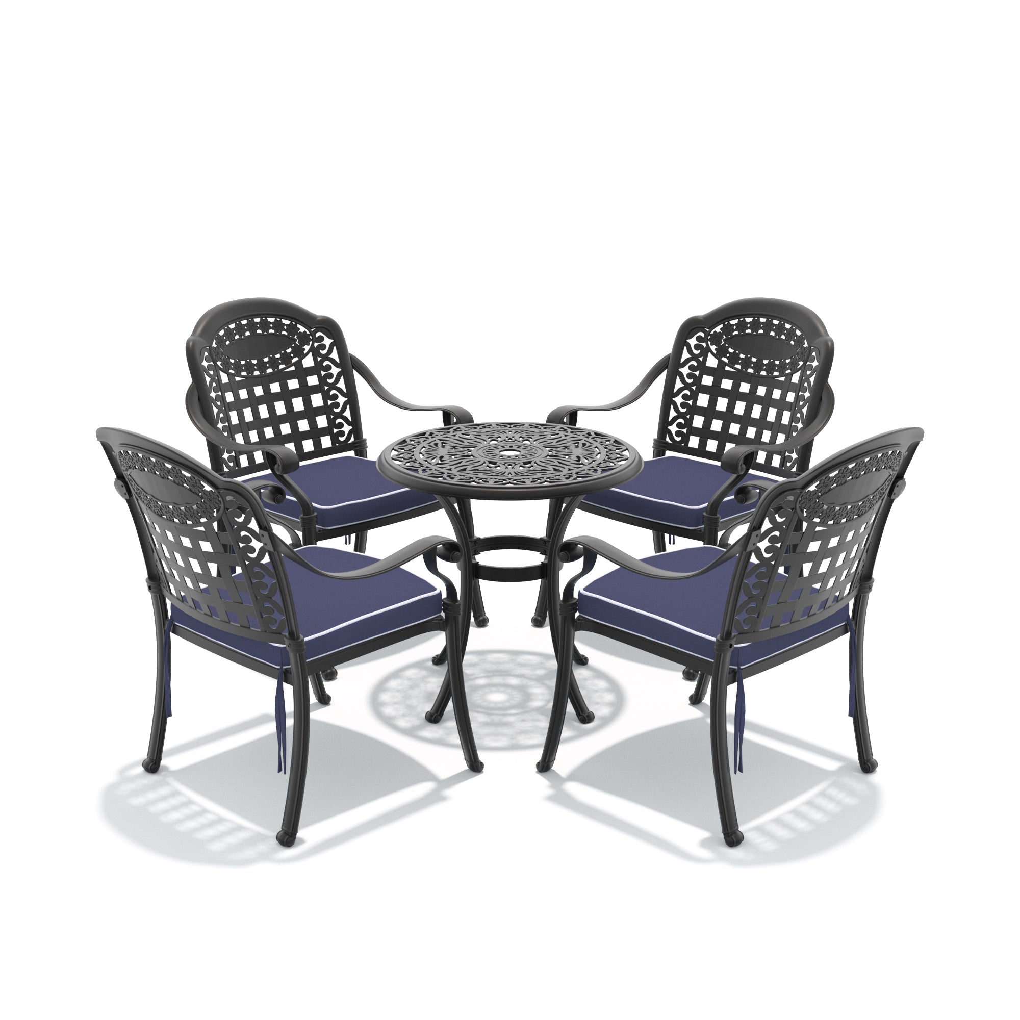 5-Piece Cast Aluminum Patio Furniture Set with Cushions by HouseOfZazla