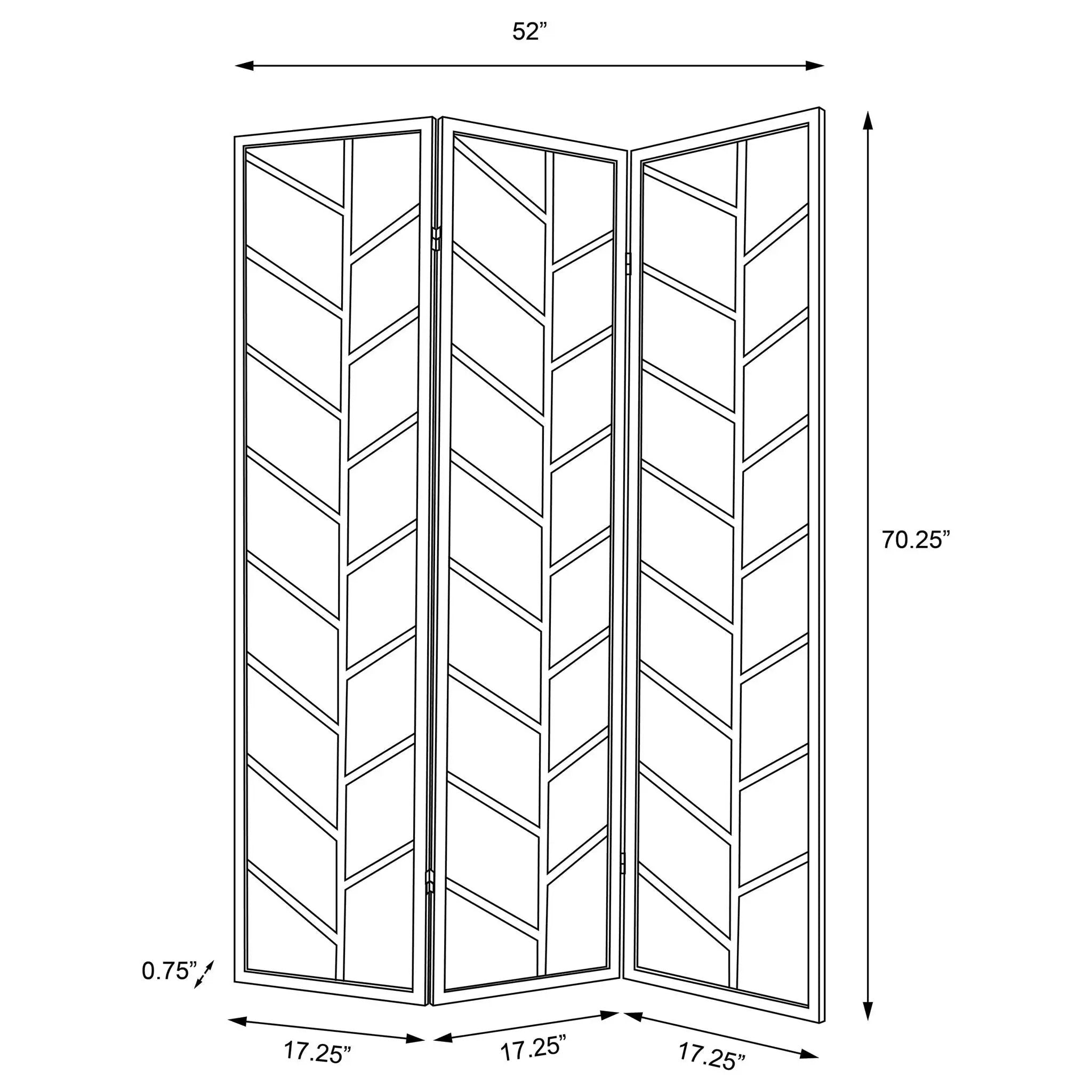 Mila 3-Panel Room Divider Folding Shoji Screen Walnut by Unique Piece Furniture