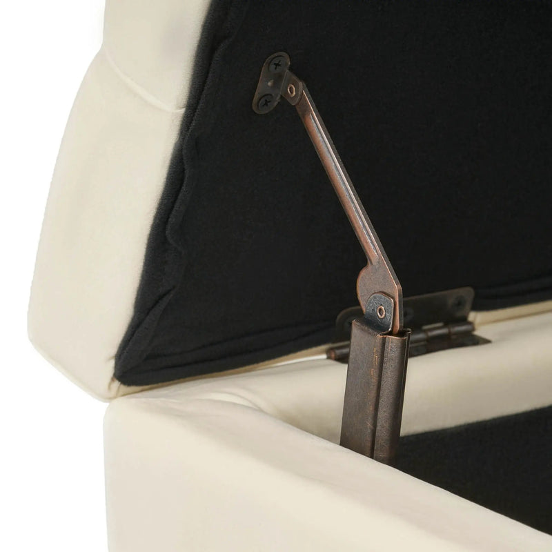 Button Tufted Diamond Stitch Storage Ottoman - Beige by HouseOfZazla
