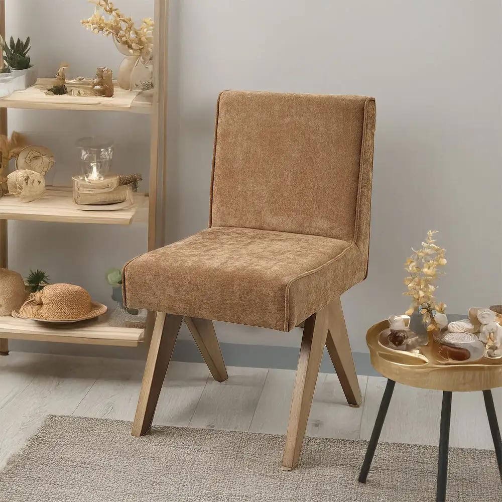 Zoey - Side Chair (Set of 2) - Chocolate Chenille & Oak by Unique Piece Furniture