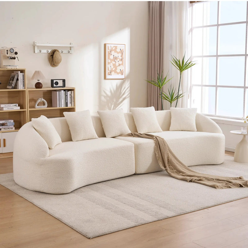 Curved Boneless Sofa, Compression Modular 110'' Sectional by HouseOfZazla