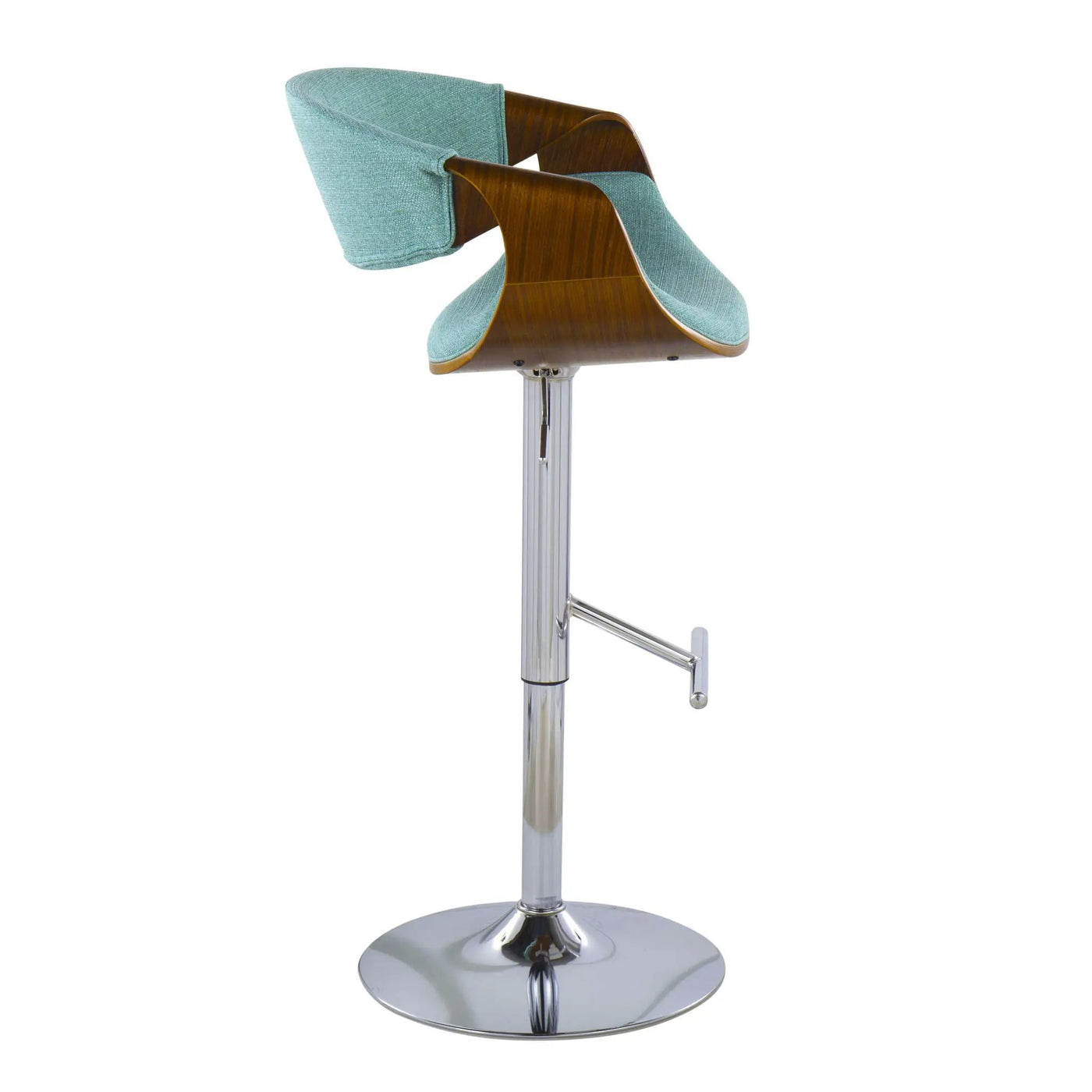 Curvo - Mid Century Modern Adjustable Barstool With Swivel With Straight T Footrest by HouseOfZazla
