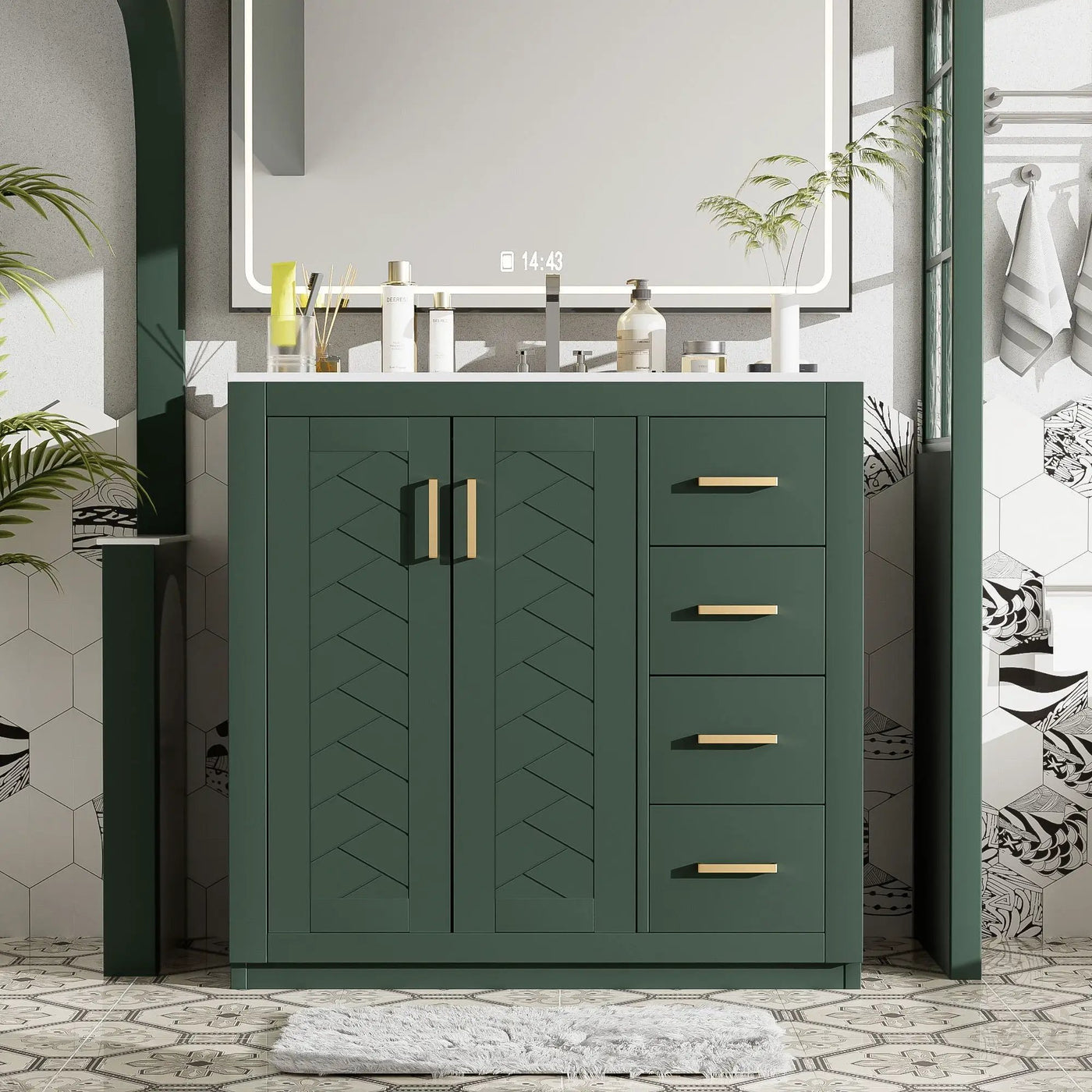 Bathroom Vanity With Sink Combo, Storage Cabinet, Freestanding Set With 3 Drawers & Soft Closing Doors by HouseOfZazla