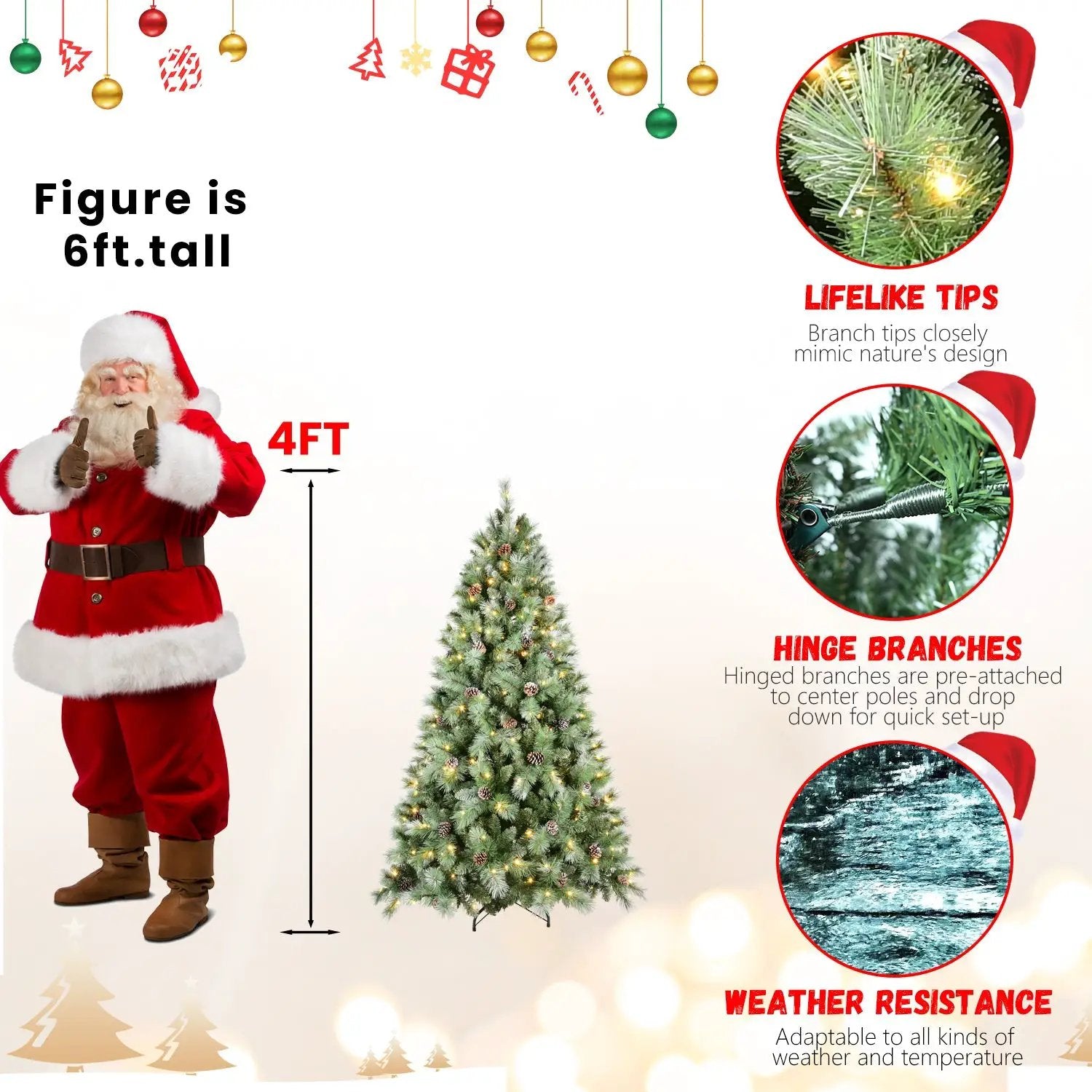 7.5FT Christmas Tree with 450 Warm Lights by HouseOfZazla