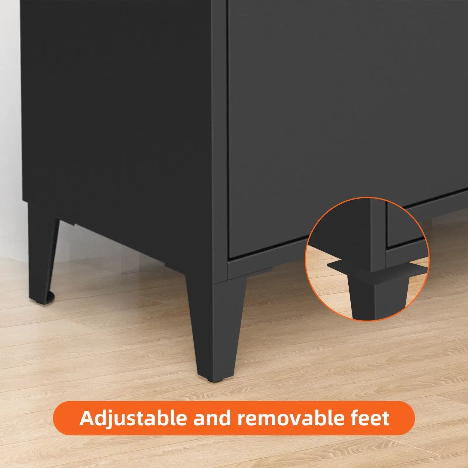 3 Drawer All Steel Shoe Cabinet, Freestanding Storage Organizer With Flip Door by Unique Piece Furniture